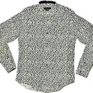 Zara Man Slim Fit Long Sleeve Dress Shirt W/Floral Pattern LG